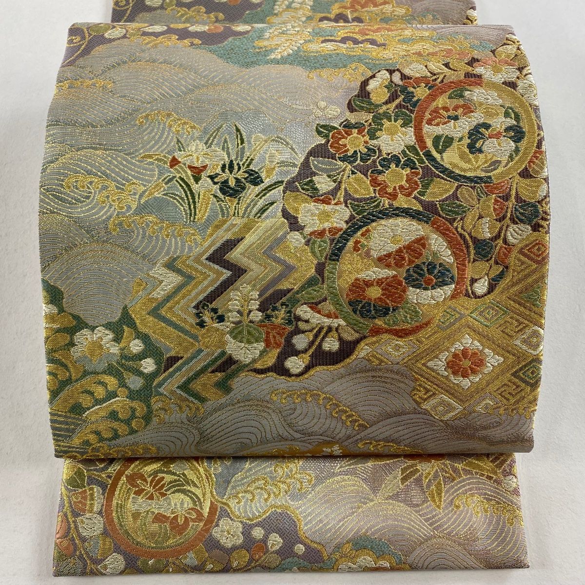 410my53◇水仙 蝶 花水木 タンポポ 金糸 六通 袋帯◇美品 410my53◇水仙 蝶 花水木 タンポポ 金糸 六通 袋帯◇美品 - メルカリ