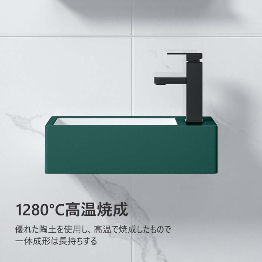 壁掛け手洗い器ミニ手洗い器排水セット付きコンパクト小型おしゃれ洗面ボウルクローバー陶器製洗面ボール洗面鉢手洗いボウル小さなトイレに適しシンプルバル