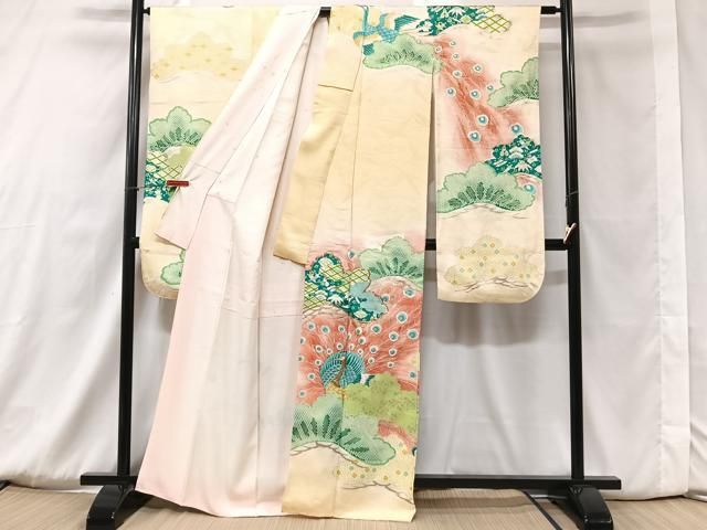 平和屋本店□夏物 和装小物 帯締め・帯揚げセット 絽 流水花地紋 金彩 逸品