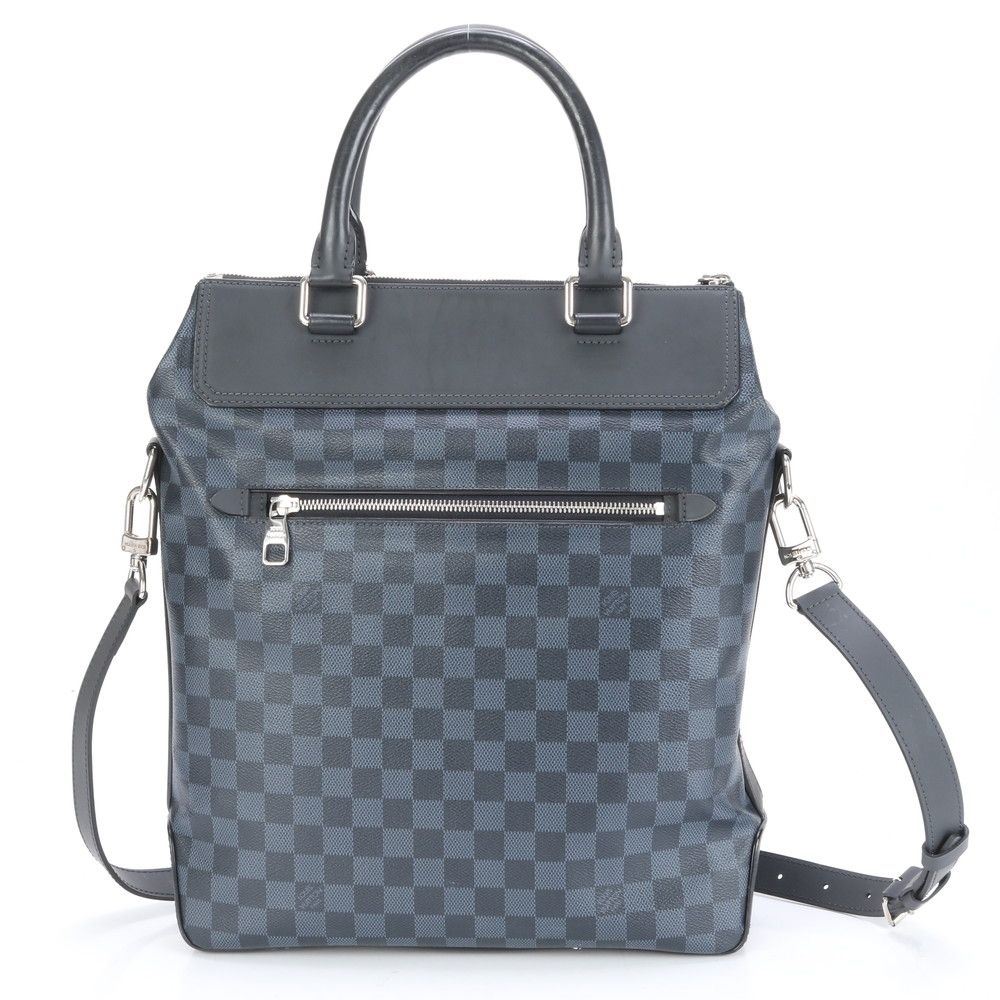 極美品 ルイヴィトン ダミエ コバルト グリニッジ N41351 レザー 2WAY ビジネス バッグ 斜め掛け ショルダー A4 メンズ EEE BQ3-5【中古】