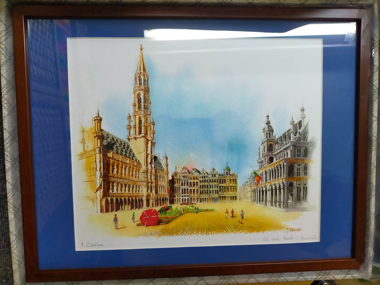 F01-20250617-555 Y. Ziaeian 水彩画『グランプラス（De Grote Markt 
