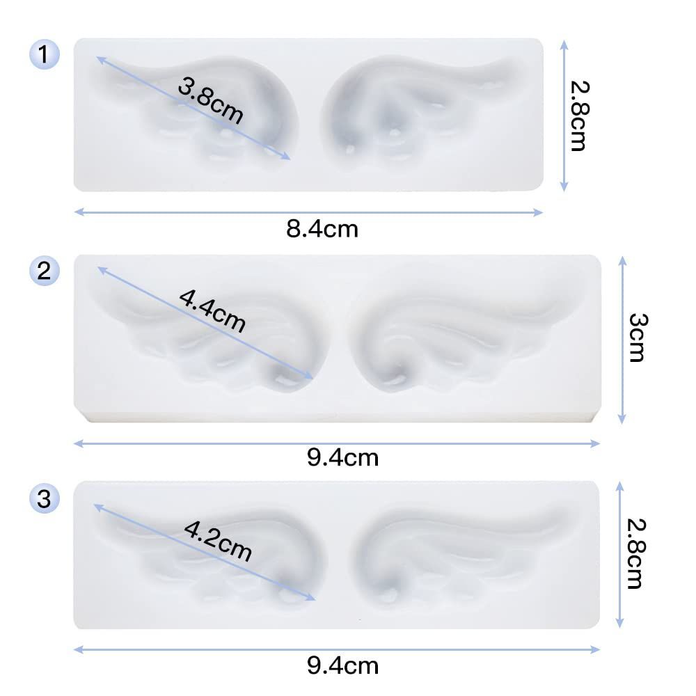 数量限定】羽 シリコンモールド 3個セット 天使 翼形 羽根 UVレジン エポキシ樹脂 サムコス レジン モールド DIY 手作り アクセサリー  キーホルダー ネックレス 装飾 再利用可能 (L) メルカリ