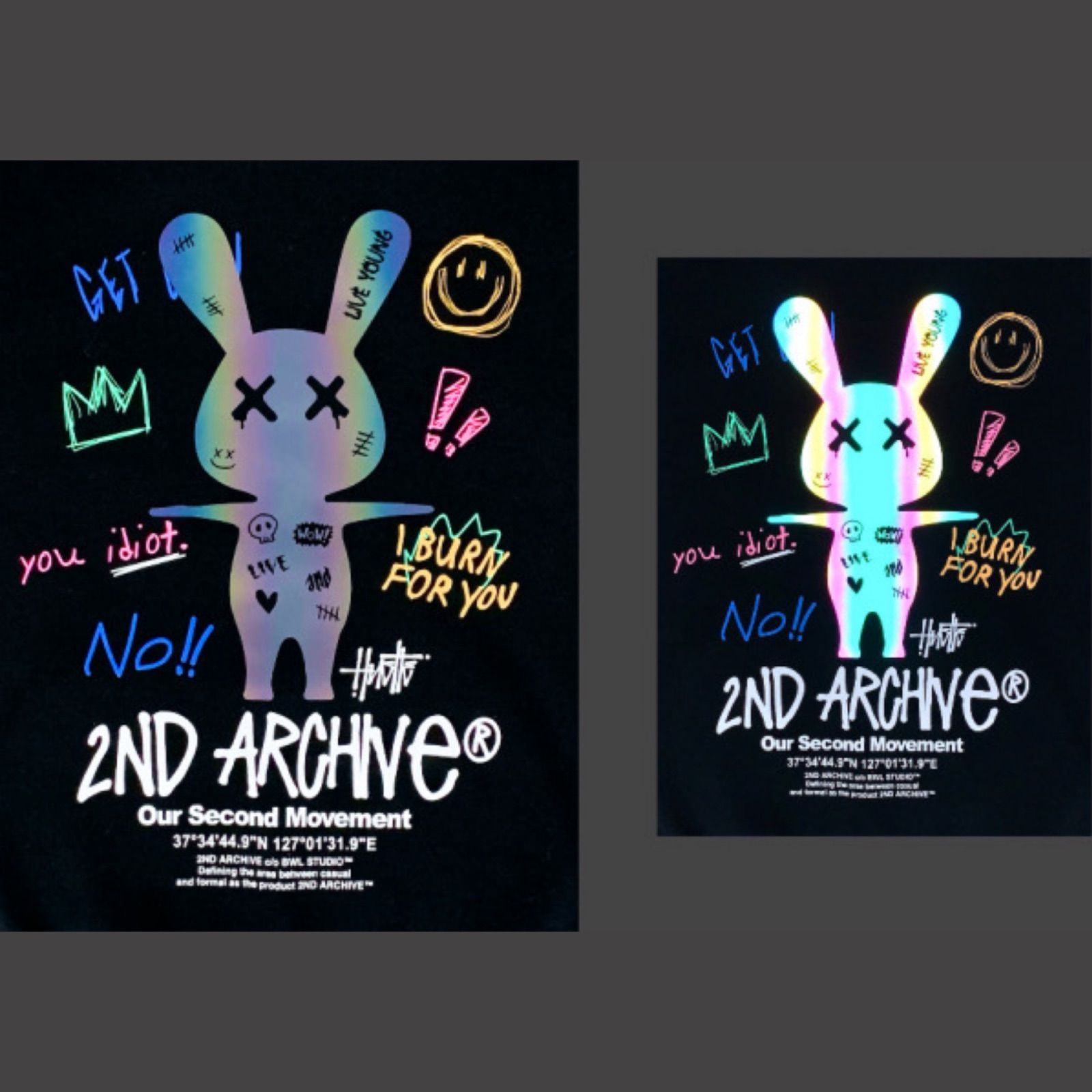 【韓国】（新品未使用　札なし）2NDARCHIVE カラフルウサギ パーカー 韓国】（新品未使用 札なし）2NDARCHIVE カラフルウサギ パーカー