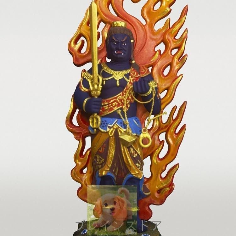 仏像 不動明王 立像火焔光背 桧木彩色 不動明王像 木彫仏像 立不動 木彫り 木製総高28cm WWW_SKLAD-KIRPICHA_RU
