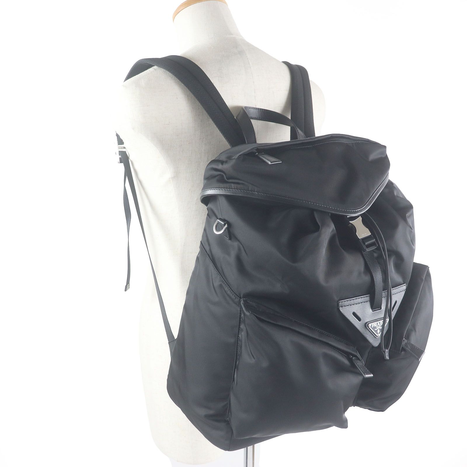 極美品□PRADA プラダ 2VZ108 トライアングルロゴ Re-Nylon 2WAY