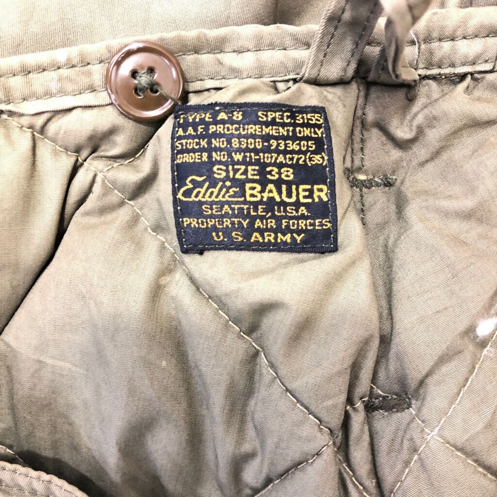 40s米軍実物 ARMY エディーバウアー A-8ヴィンテージ ミリタリー 40年代 米軍実物 U.S.ARMY Eddie Bauer エディーバウアー A-8 フライト