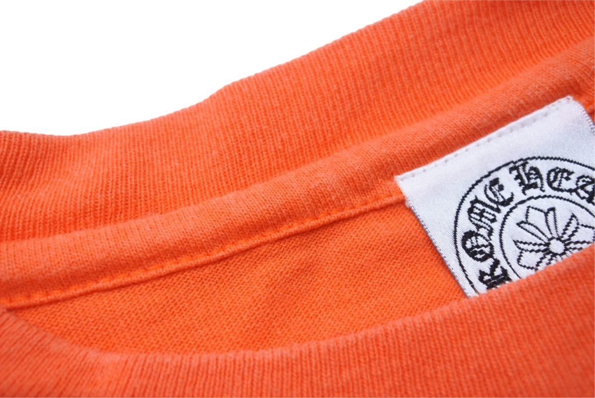 ChromeHearts クロムハーツ ダガー 半袖Tシャツ ロゴ トップス USA製 コットン オレンジ サイズL 良品  50202