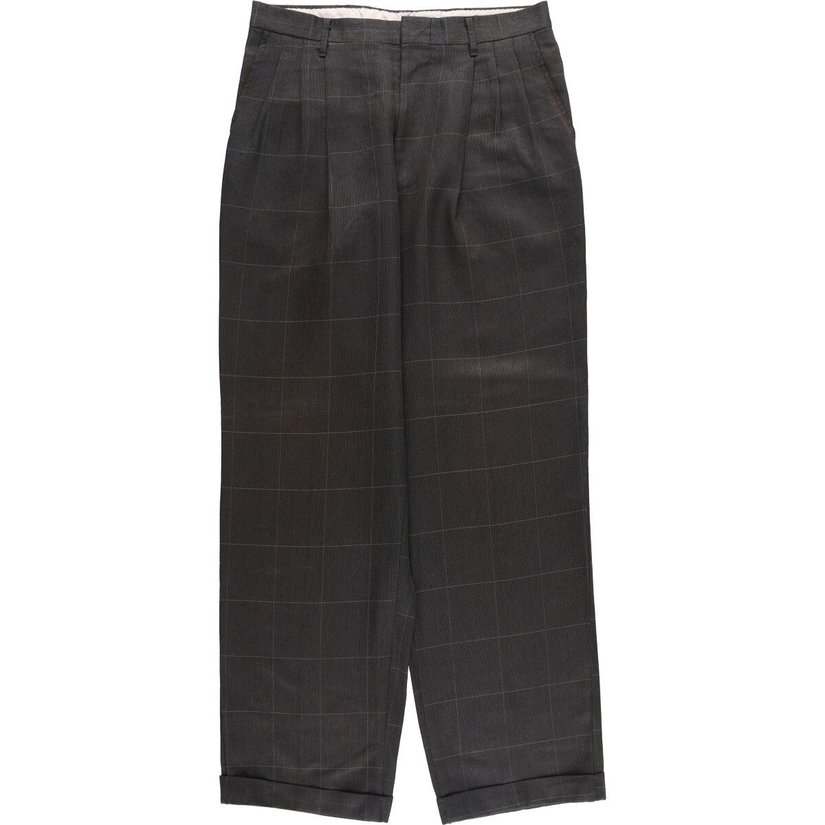 古着 90年代 チェック柄 スリータック スラックスパンツ メンズw32相当 ヴィンテージ eaa574420