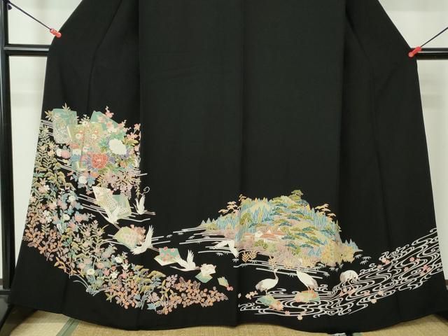 ヤフオク！ベストストア受賞店■平和屋着物■豪華黒留袖　駒刺繍　吉祥短冊鳳凰花文　本金箔　仮絵羽　逸品　未使用ｒ1059 ヤフオク！ベストストア受賞店□平和屋着物□豪華黒留袖 正倉院