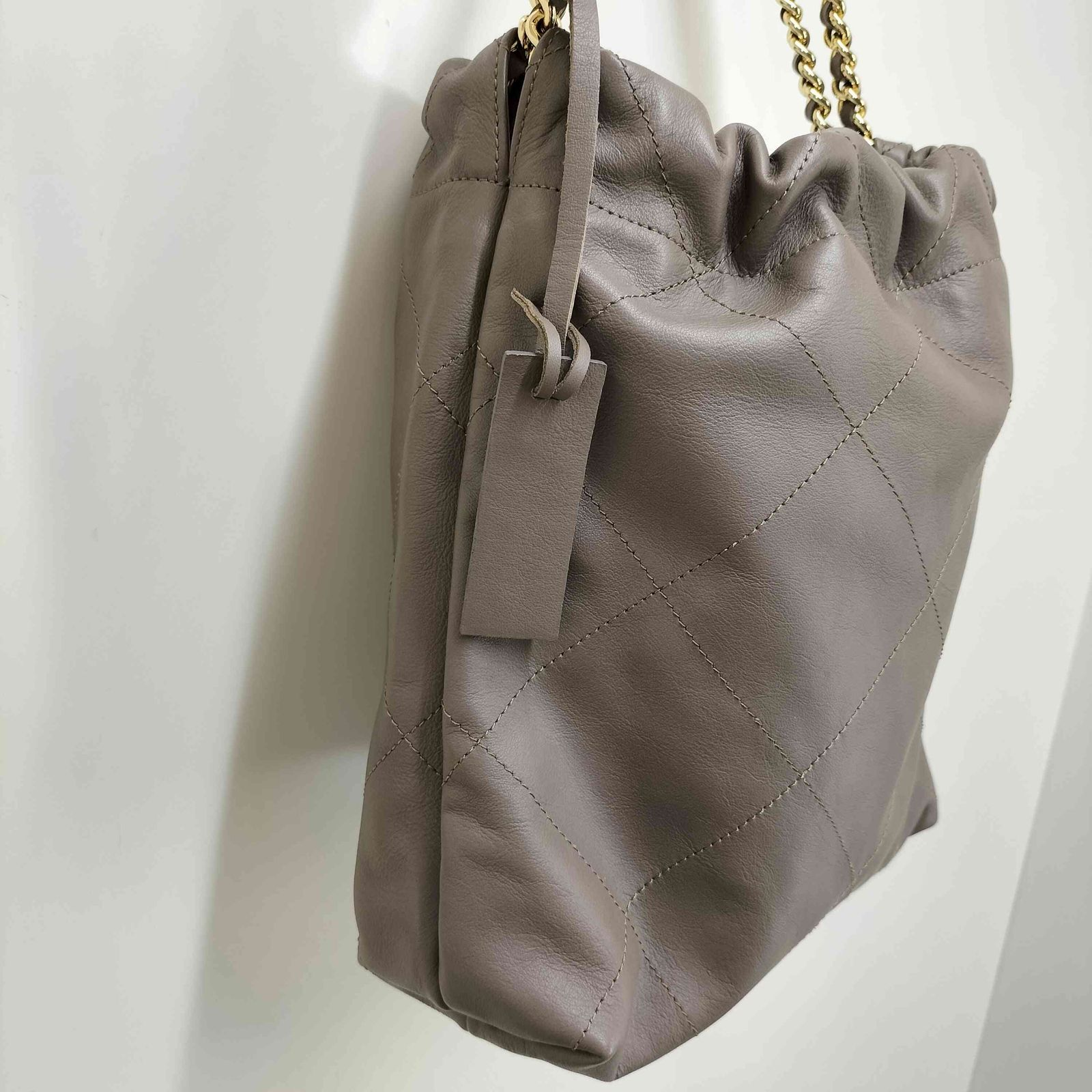 MARCO MASI(マルコマージ) イタリア製 レザー ステッチ チェーンショルダー トートバッグ  レディース 表記無 【中古】【ブランド古着バズストア】 マルコマージ MARCO MASI イタリア製 レザー ステッチ チェーン