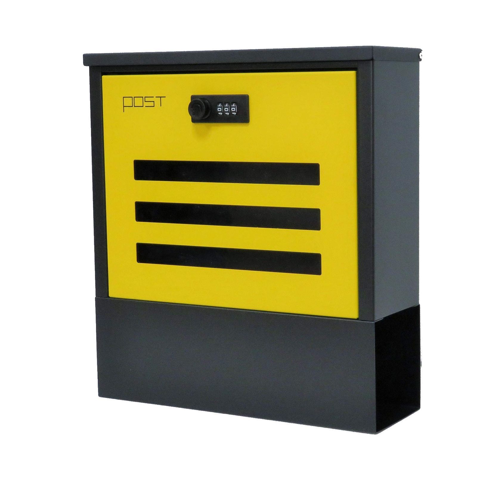 郵便ポスト郵便受け北欧風大型メールボックス 壁掛け鍵付き黄色ポストpm225