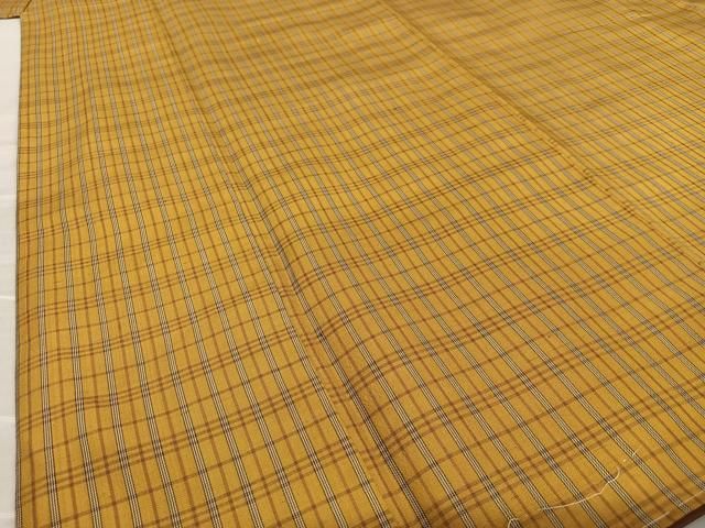 平和屋着物○本場黄八丈 平織 格子 正絹 逸品 AAAY0038zg