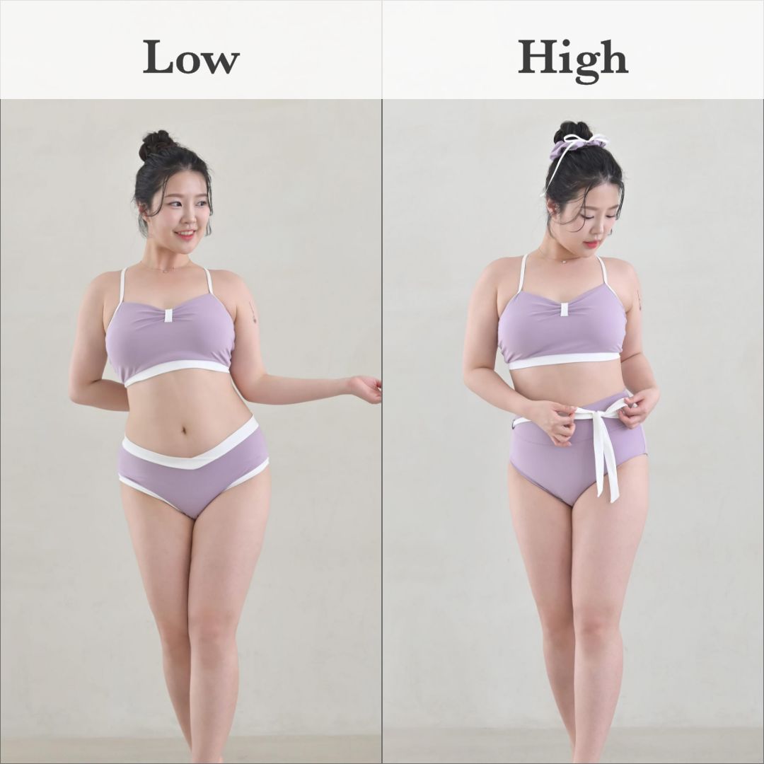 5月21日まで Gelato Ribbon Set ジェラートリボンセット ハイパンツ ローパンツ｜FORALL polewear フォーオール Light Purple ライトパープル ポールダンスウェア エアリアル レッスン着 韓国 水着
