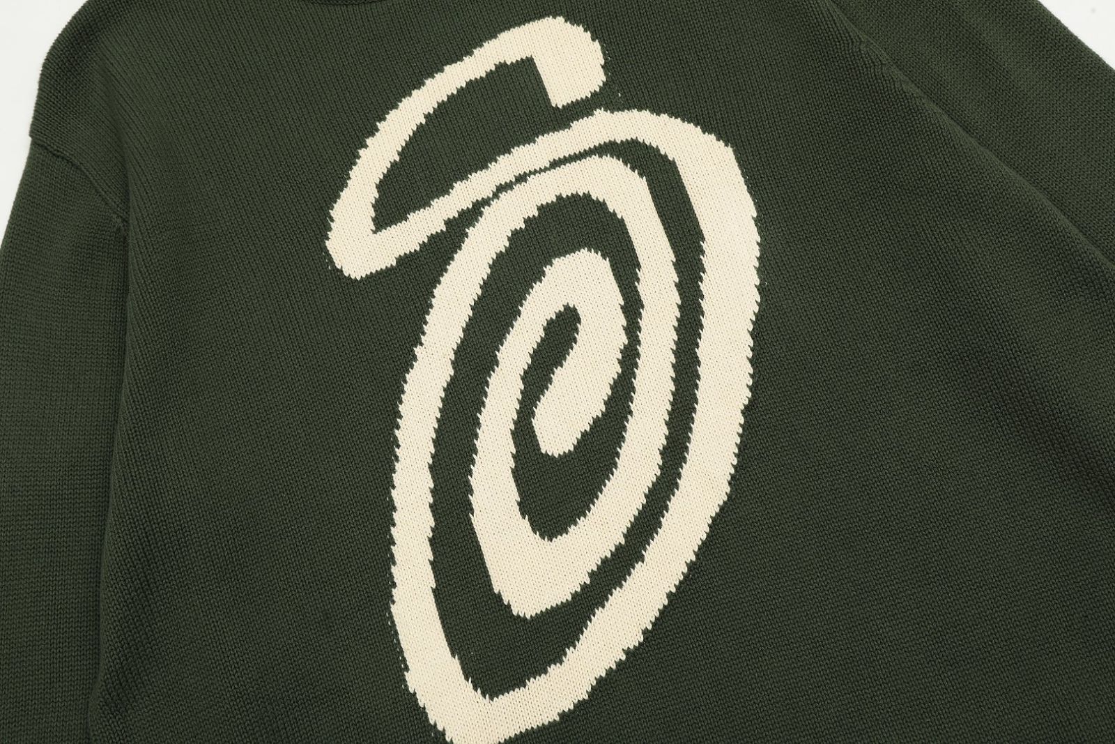 STUSSY CURLY S SWEATER GREEN ニット ユニセックスセーター