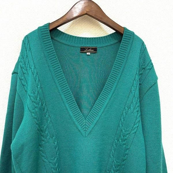 wnc レリアン Leilian ニット・セーター 13+ 緑 大きいサイズ Vネック