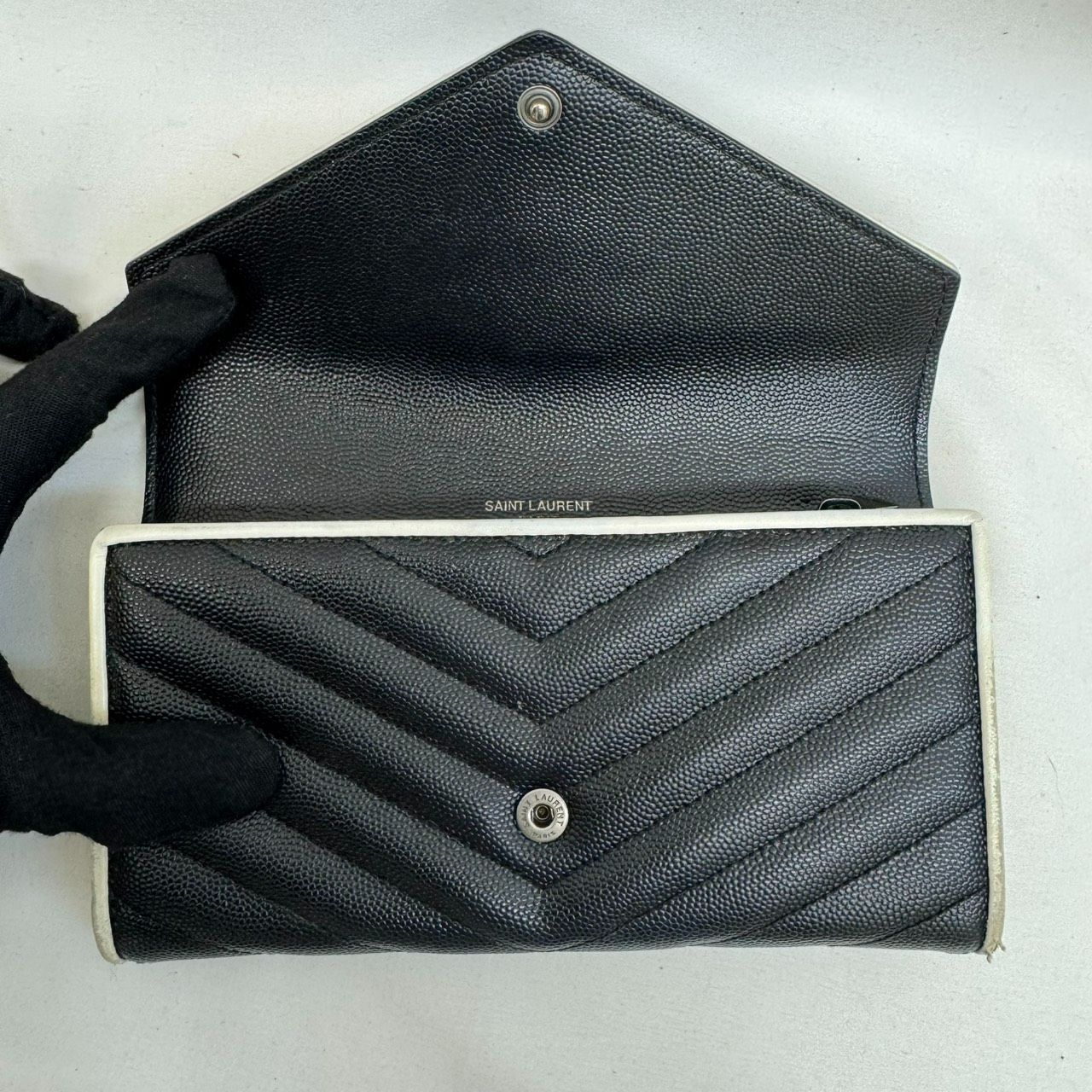 K【YSL】イブサンローラン パリカサンドラ 長財布 キルティング レザー 