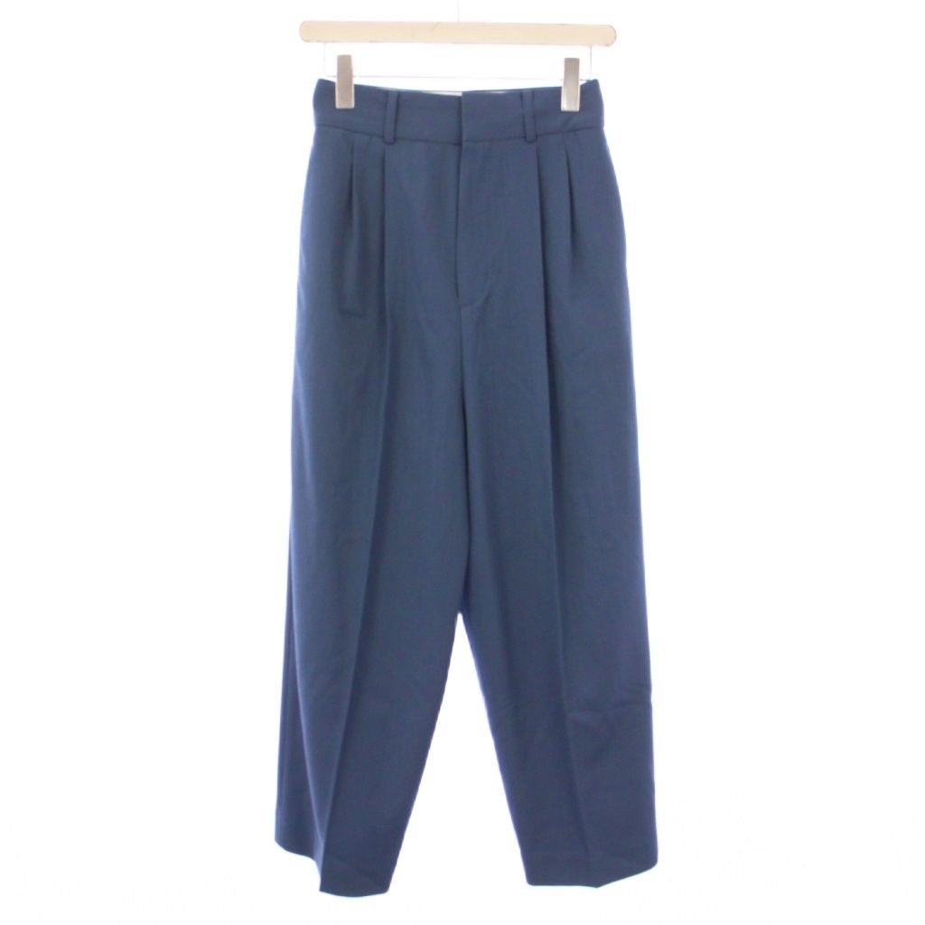 チノ CINOH WOOL TWO TUCK PANTS ウールツータックパンツ スラックス ジップフライ ワンカラー 無地 36 青 ブルー 24WPT001 |BB