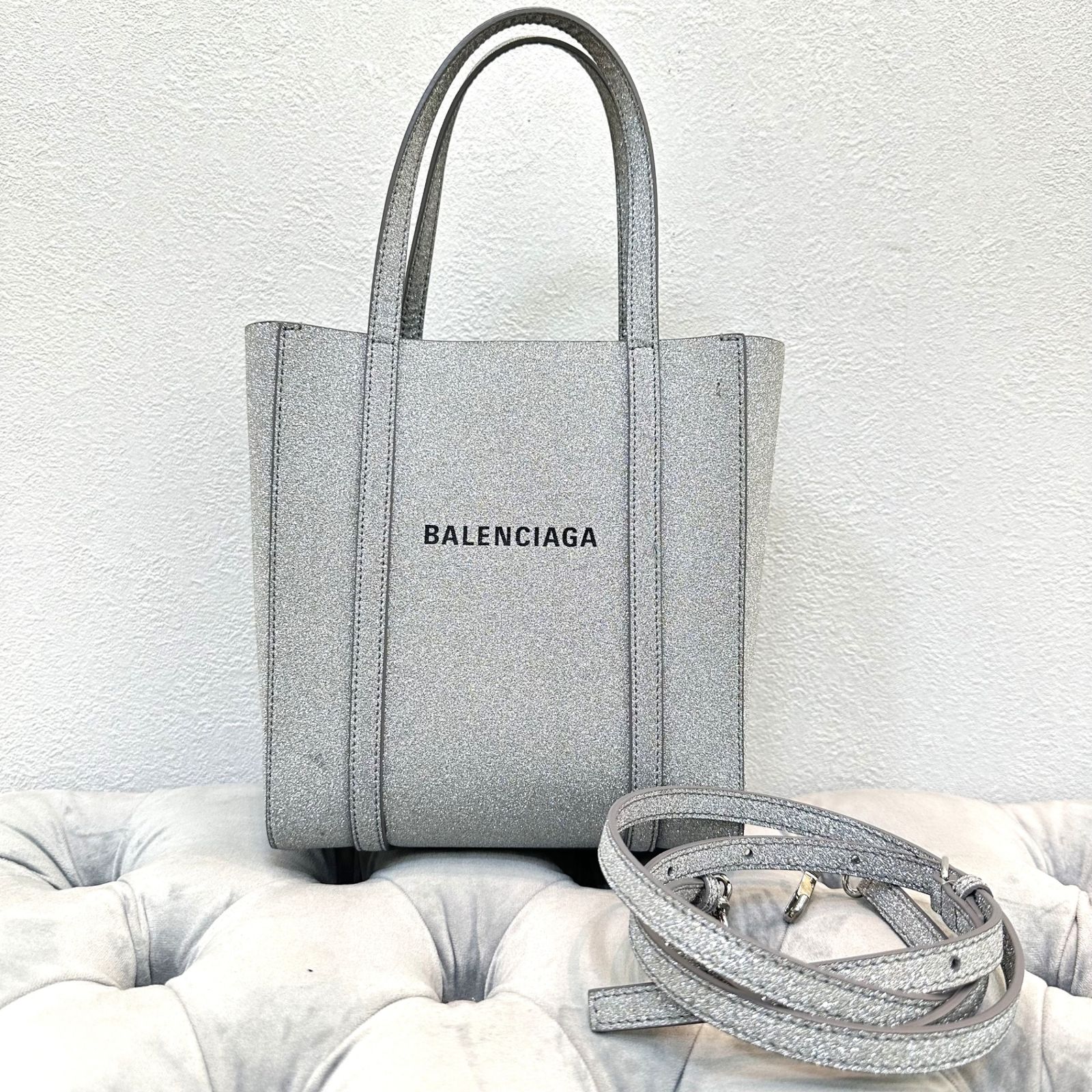 ◇ BALENCIAGA バレンシアガ 2WAYショルダー エヴリデイ XXS ラメ