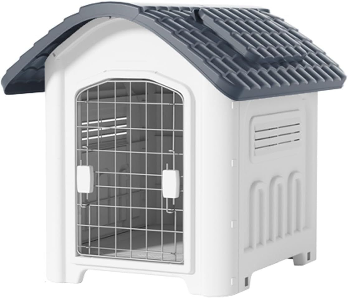 AooChonWooドッグハウス 大型犬|中型犬用アウトドアキャビン 防水 防風 耐腐食性 掃除が簡単な組み立て式ペットハウス ダークグレー 大型