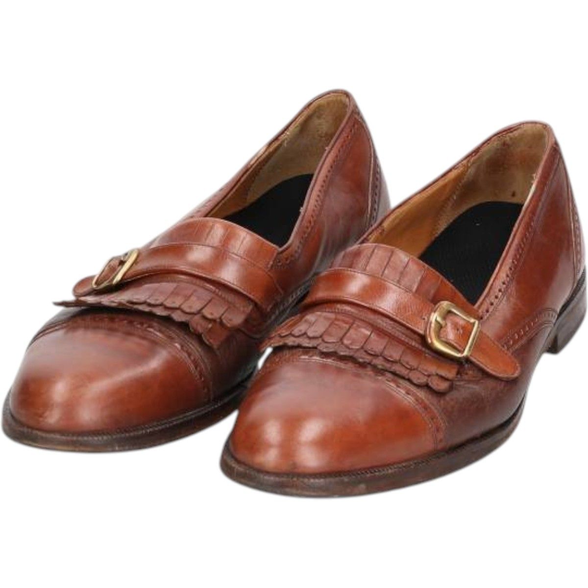 古着 メツラン MEZLAN ストレートチップ キルト モンクストラップシューズ スペイン製 9M メンズ27.0cm相当|saa014018