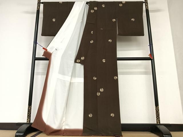 平和屋着物○上質な小紋 有栖川 鬼しぼ縮緬 正絹 逸品 未使用 CAAT7187vf