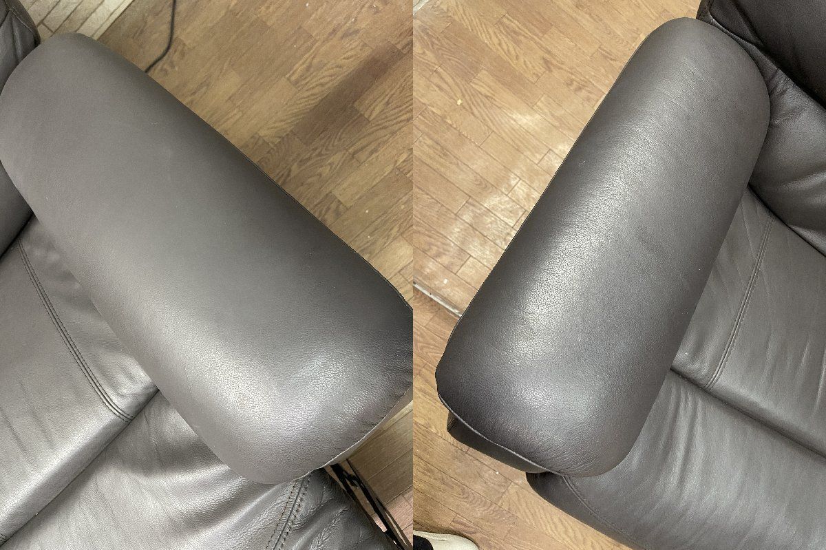 取付無料！カリモク家具 チターノ 北欧モダン風本革オリーブ