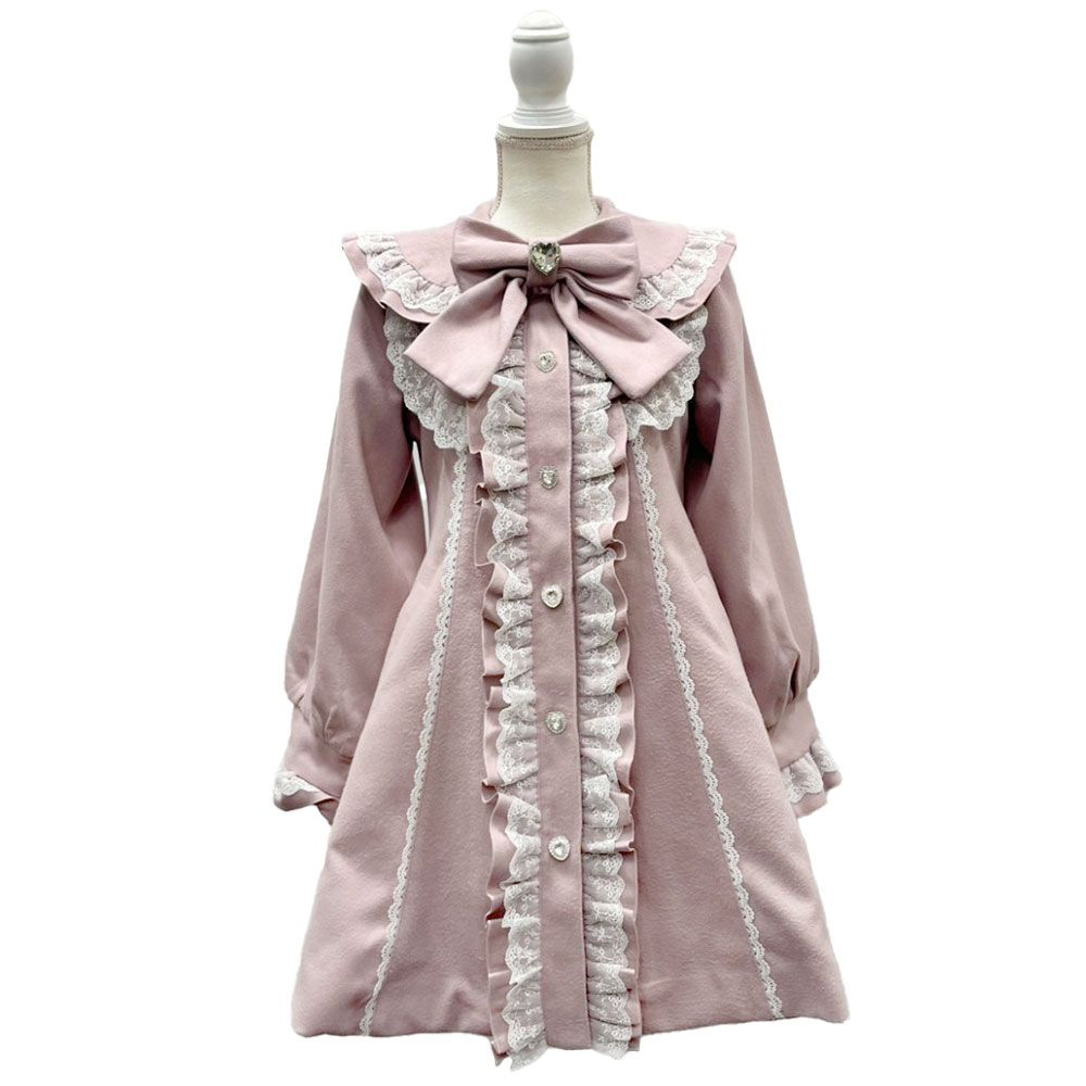 夢展望　Dear My Love　丸襟ヨークリボンフリルコート　ピンク【M】 夢展望公式 [新品未使用] 丸襟ヨークリボンフリルコート [ピンク] 他