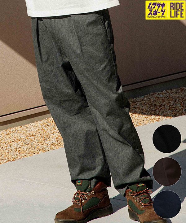 【ムラスポ公式】新品 DEAR LAUREL ディアローレル ロングパンツ メンズ タックワイドパンツ ロンパン ワンタック 無地 シンプル D24F3104