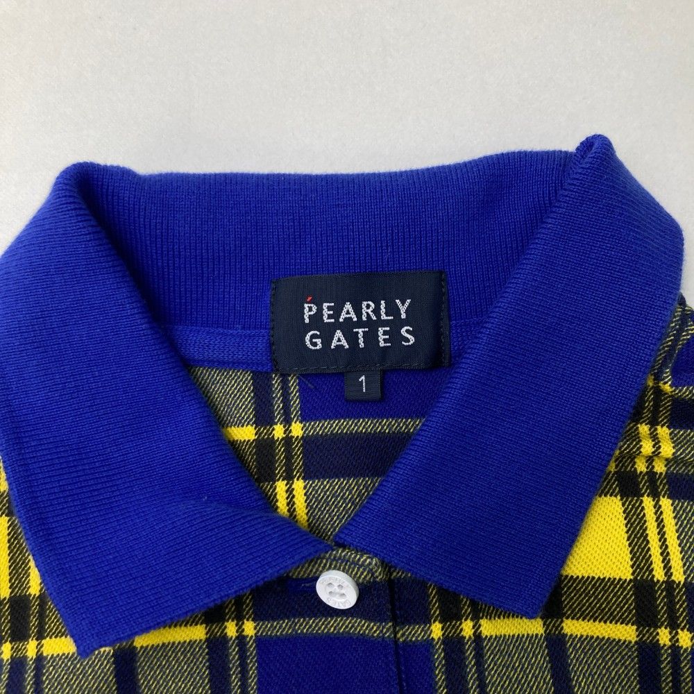 サイズ：1 PEARLY GATES パーリーゲイツ 半袖ポロシャツ チェック柄