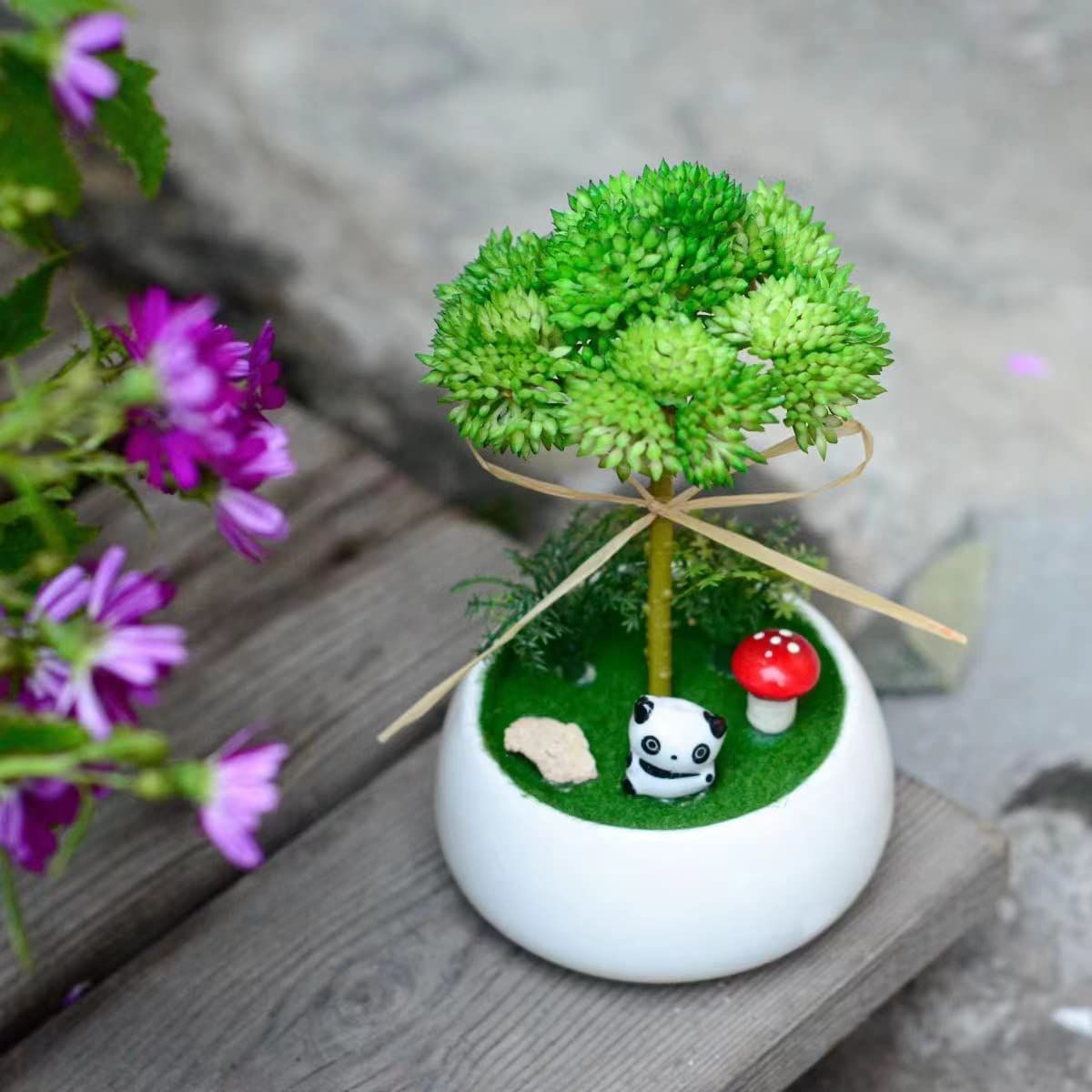数量 消臭 飾り 抗菌 卓上 招き猫 かわいい パンダ インテリア 人工観葉植物 フェイク おしゃれ フェイクグリーン光触媒 造花 ミニ観葉植物 A
