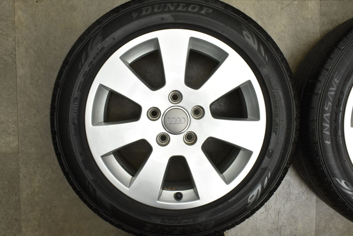 【全品送料無料】 アウディ 8P A3 純正 16in 6.5J 50 PCD112 ダンロップ エナセーブ EC203 205 55R16 品番 8P0601025A ノーマル戻し 【今だけ！セール開催中】
