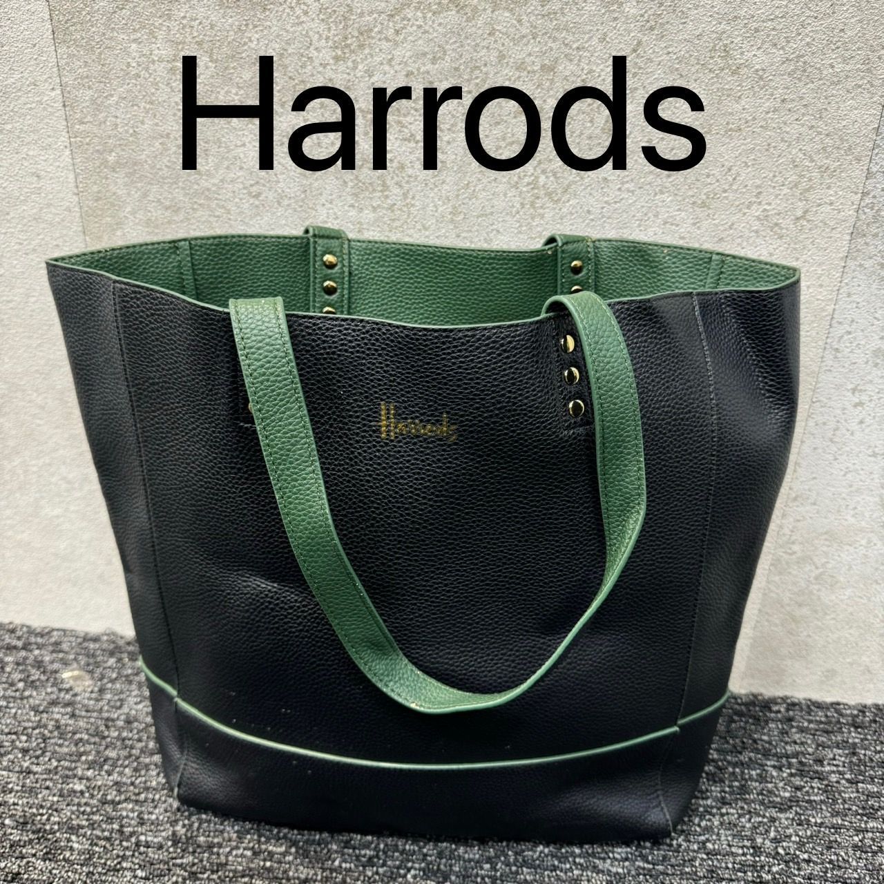 Harrods ハロッズ オールレザー トートバッグ ブラック KGID－－Mercari