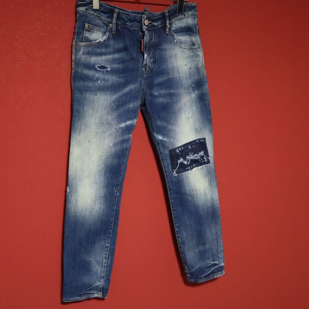 DSQUARED2 ディースクエアード ペンキ パッチワーク ダメージジーンズ DSQUARED2 ディースクエアード ペンキ パッチワーク ダメージ