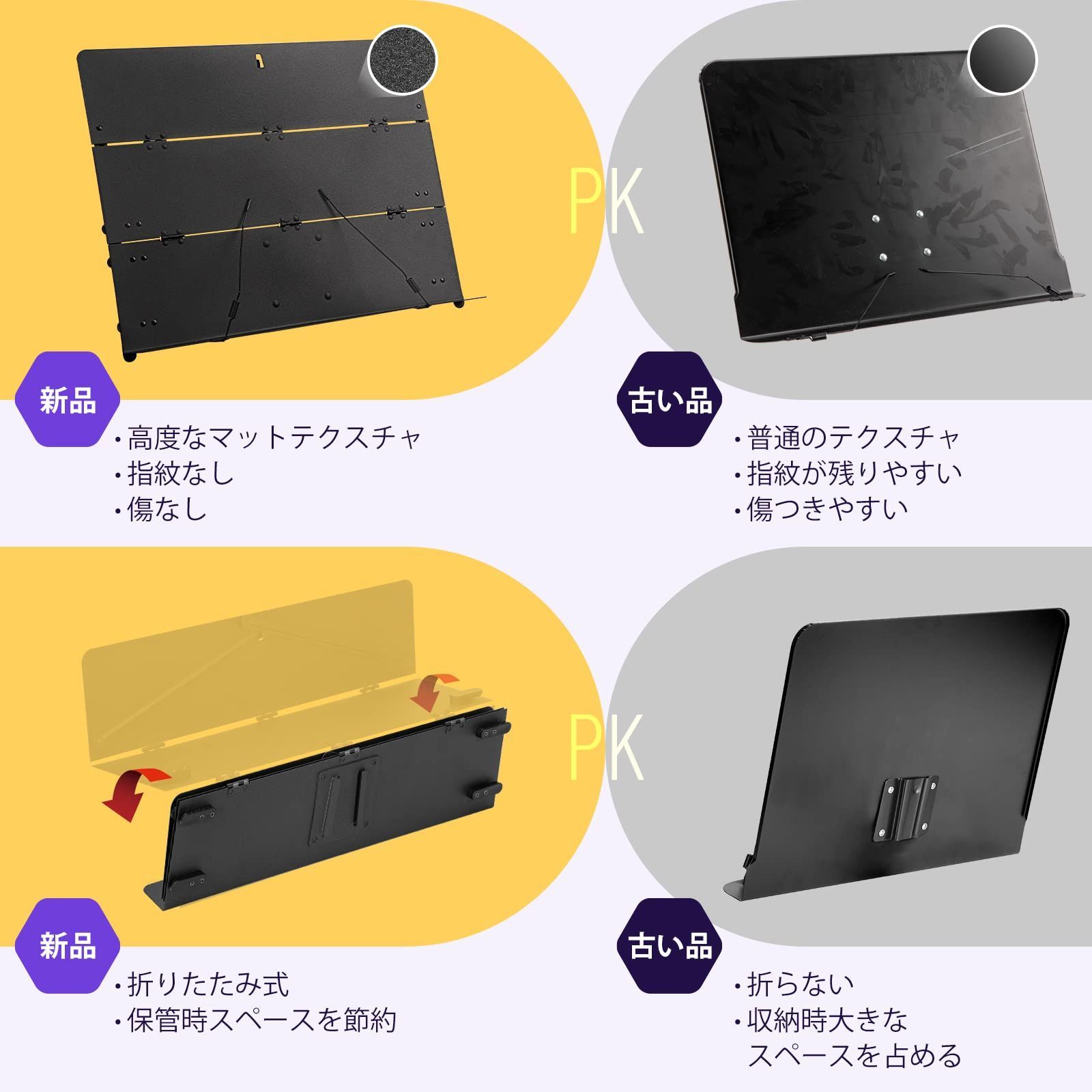 CAHAYA 譜面台 三つ折りパネル設計 折りたたみ式 収納バッグ付き スペクトルスタンド 楽譜スタンド プロジェクタースタンド ノートパソコンスタンド メニュースタンド ラップトップスタンド 三脚 楽譜たて 78 143 cm 調節 C