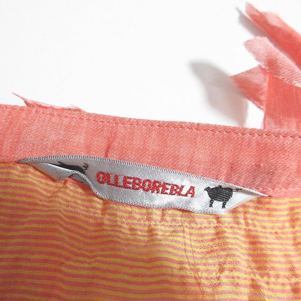 美品 OLLEBOREBLA アルベロベロ オレボレブラ ぶたさん フリンジブラウス シャツ オレンジ レディース 古着 中古 美品 OLLEBOREBLA アルベロベロ オレボレブラ ぶたさん フリンジ