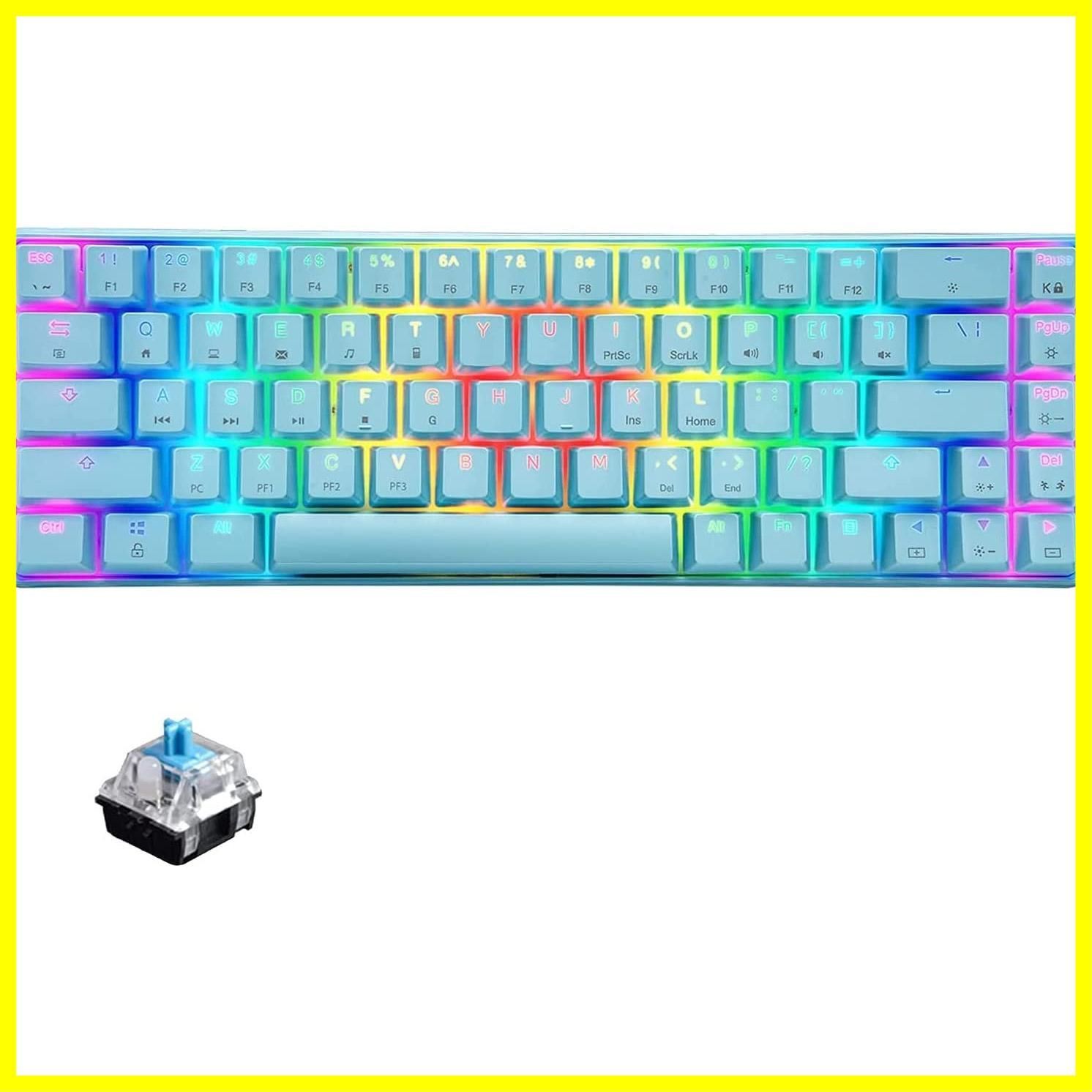 正規品、日本製 60%メカニカルキーボード、RGB LEDバックライト有線