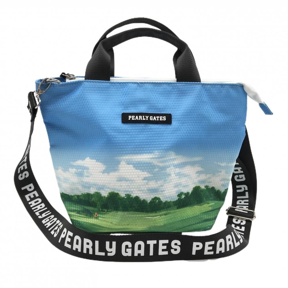 美品】パーリーゲイツ 2WAYカートバッグ ライトブルー×グリーン ゴルフ