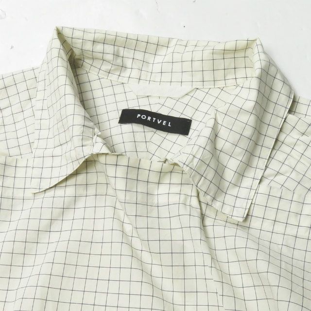 PORTVEL ポートヴェル 20SS 日本製 PULLOVER SHIRT シャーリングチェックロングプルオーバーシャツ 510306 3 ベージュ 長袖 ドローストリング トップス【中古】【PORTVEL】 PORTVEL ポートヴェル 20SS 日本製 PULLOVER SHIRT シャーリング