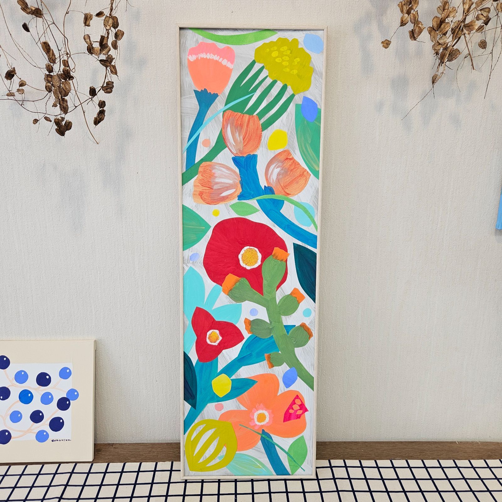 ちぎり絵】「東風吹かば」 ハンドメイド (P 10サイズ）暮らしに彩りを