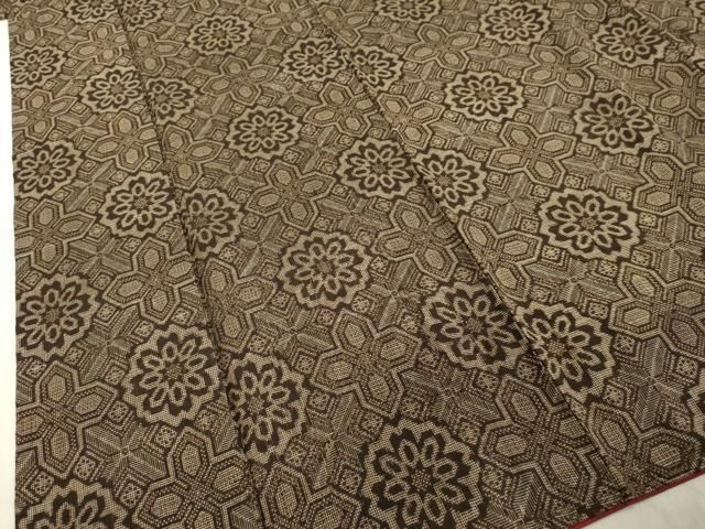 平和屋着物●希少　本場大島紬　龍郷絣　花菱文　正絹　逸品　DAAV1305tw 平和屋着物○希少 本場大島紬 龍郷絣 花菱文 正絹 逸品 DAAV1305tw