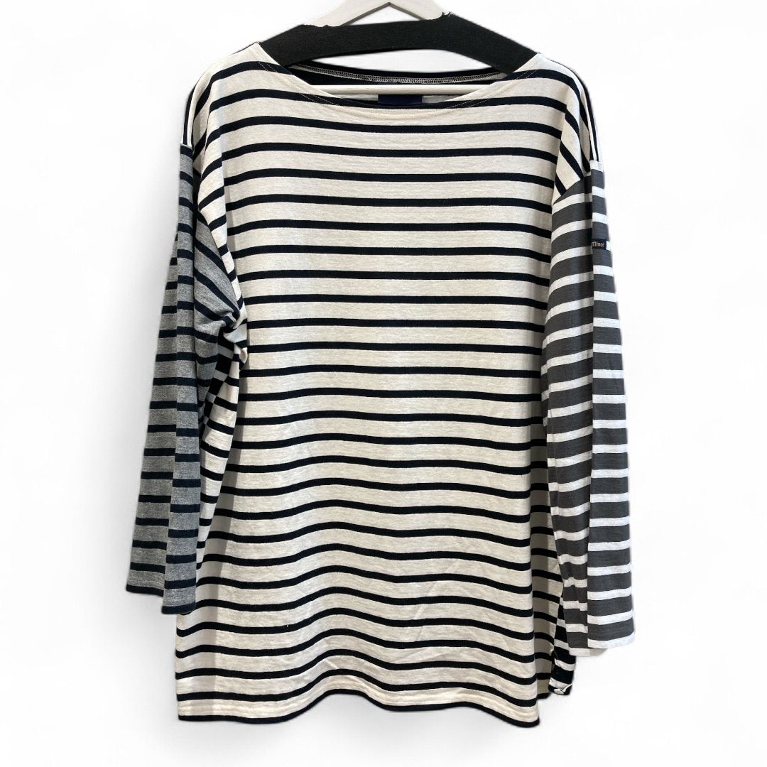 Leminor×TOMORROWLAND ルミノア×トゥモローランド クレイジーパターンビッグバスクシャツ 32-03-15-0300 綿 別注 フランス製 ボーダー柄 サイズ レディース ゴーゴー古着マルイ草加店1936