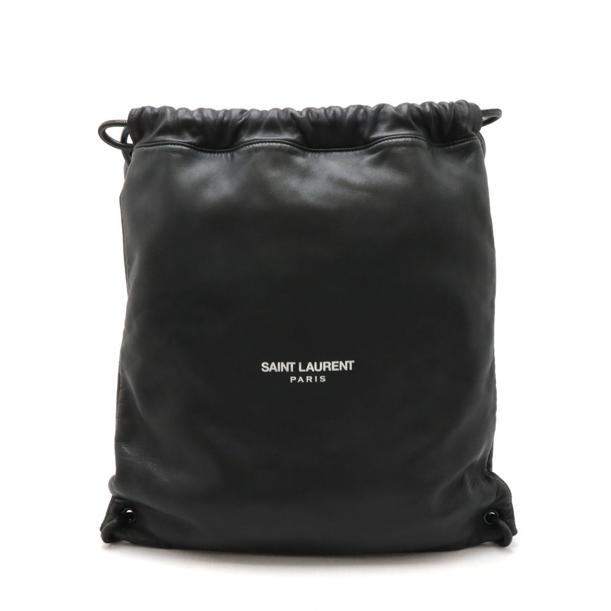 サンローラン パリ テディ 巾着型 バックパック ナップサック レザー ポーチ付 サンローラン パリ テディ 巾着型 バックパック ナップサック