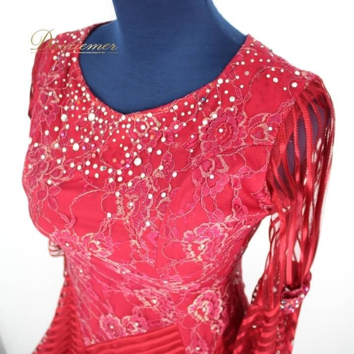 社交ダンス 衣装 スタンダード ドレス ワンピース パーティ衣装 ステージ衣装 レディース オールシーズン prima boutique プリマブティック 赤 ラインストーン レッド系 セクシーエレガント おしゃれ ダンス用ドレス