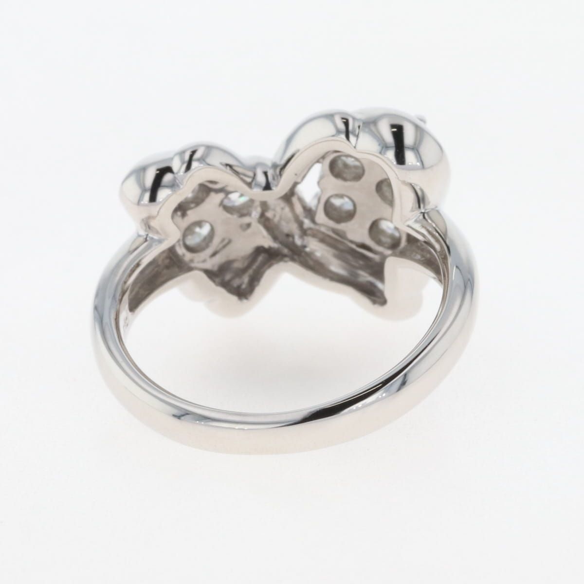 メレダイヤ デザインリング プラチナ 指輪 リボン リング 12号 Pt900  