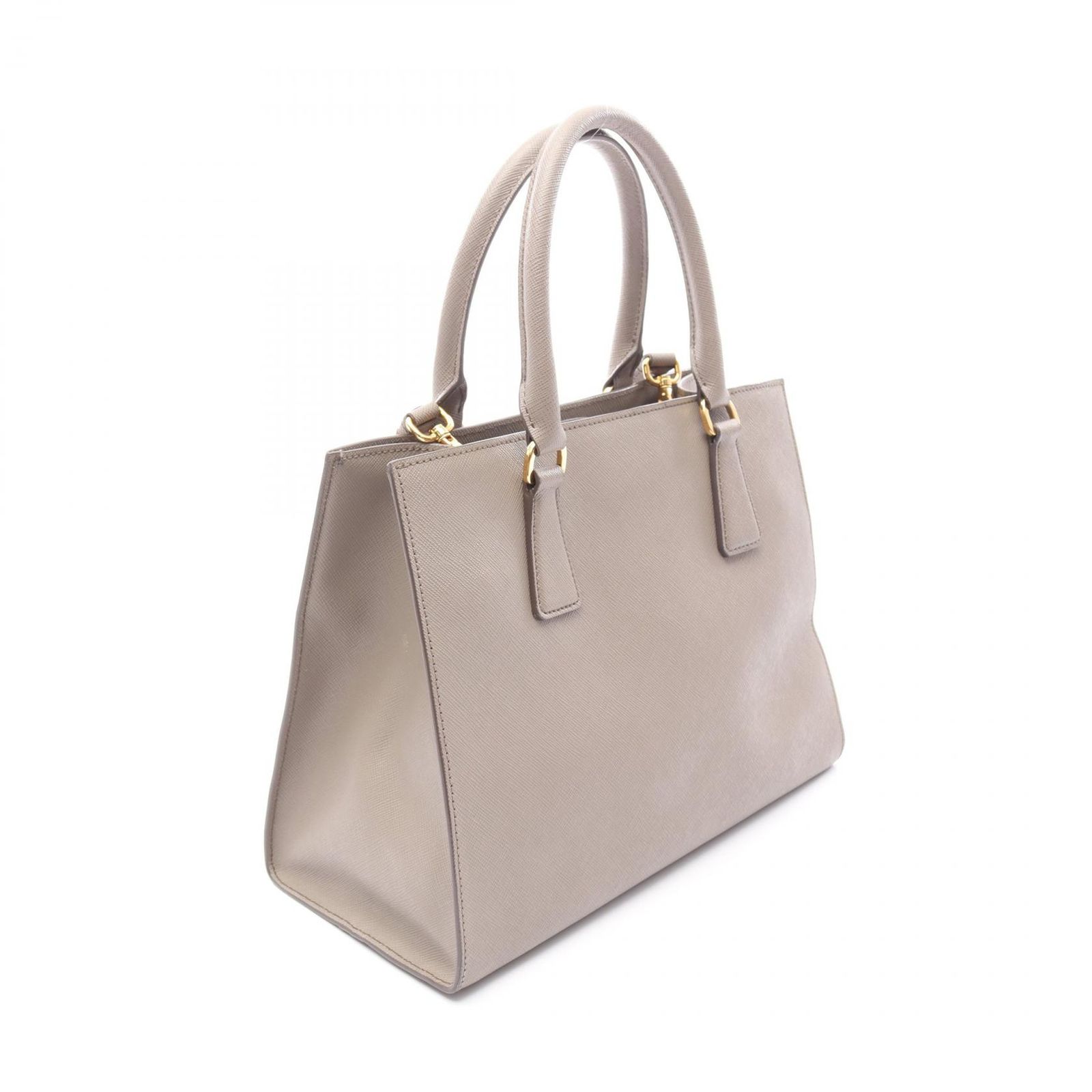 プラダ　PRADA ウール×レザー　グレー　南京錠付　ハンドバッグ. プラダ PRADA ウール×レザー グレー 南京錠付 ハンドバッグ