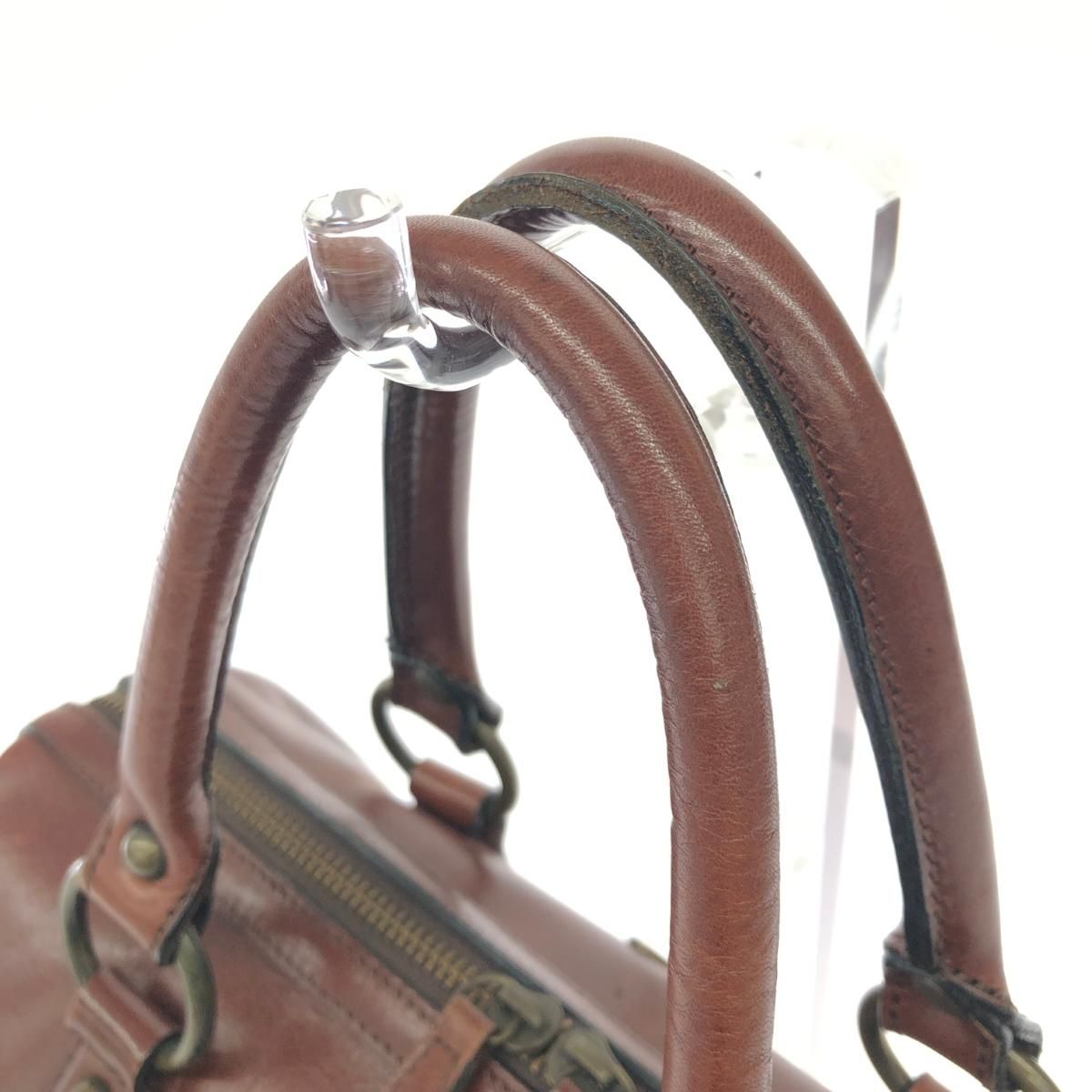 ANNA SUI アナスイ ボストンバッグ レザー ブラウン レディース