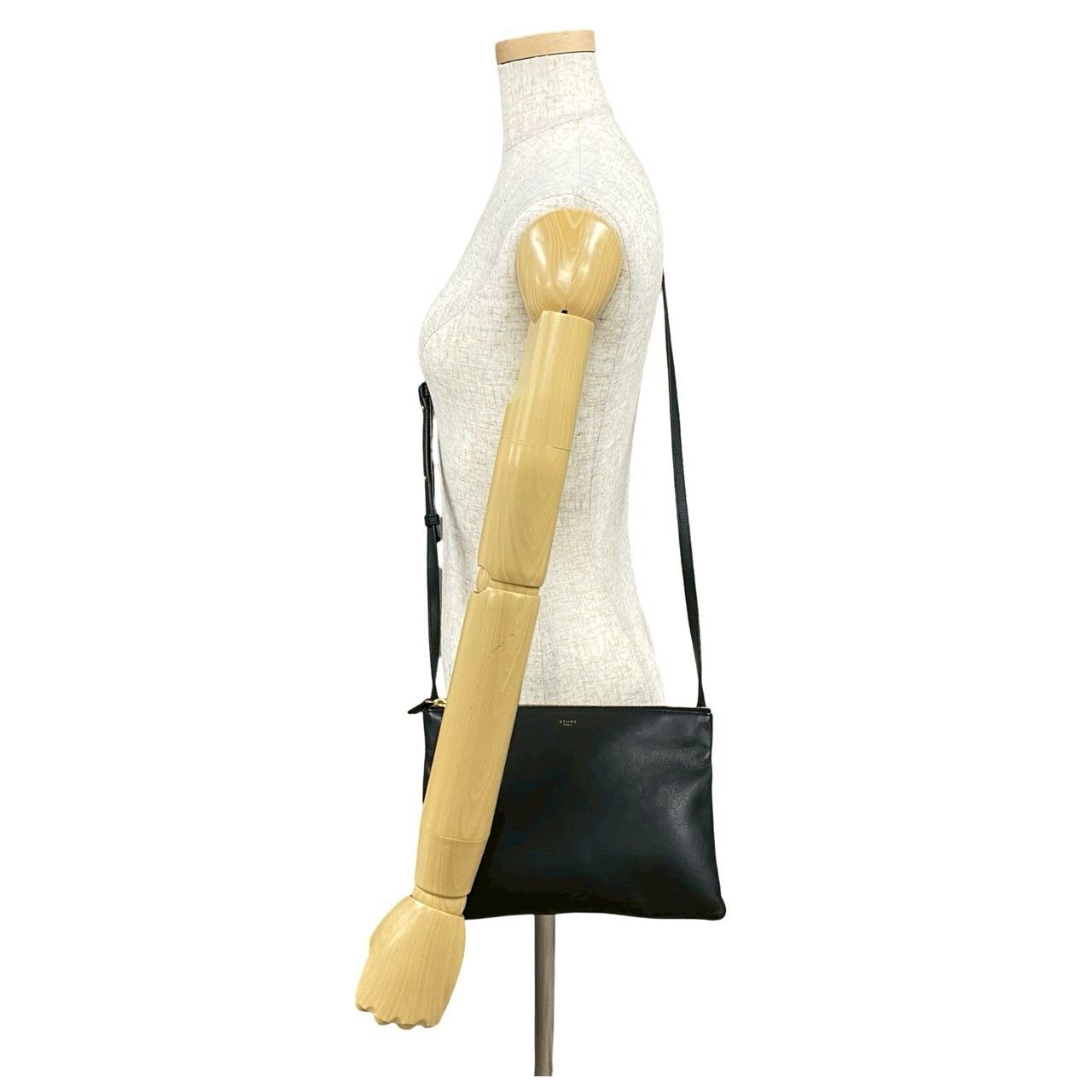 極 美品 希少品 保存袋付き CELINE セリーヌ トリオ ラージ