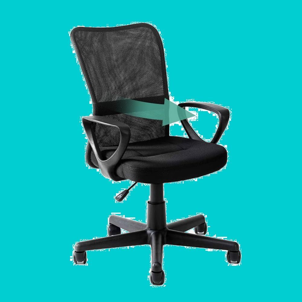 360度回転 無段階昇降 腰サポートバー コンパクト クッション性 通気性 OFC-M メッシュ 肘つき ブラック オフィスチェア リニューアルでより頑丈に アイリスプラザ