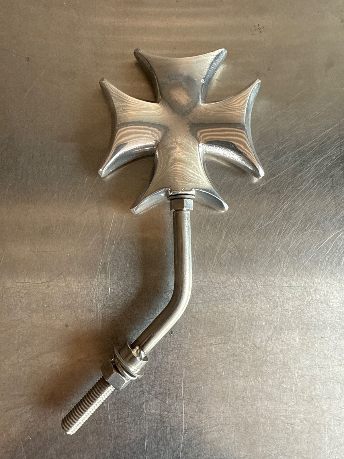 ビンテージスタイル カスタム クロスミラー ステー付き ポリッシュ仕上げ