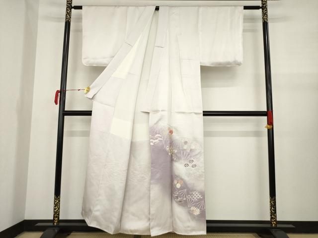 平和屋着物▽豪華色留袖 総刺繍 扇面花文 暈し染め 正絹 逸品 未